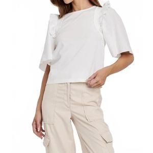 NEW ANOTHER LOVE janita white top w/ smocking in white
